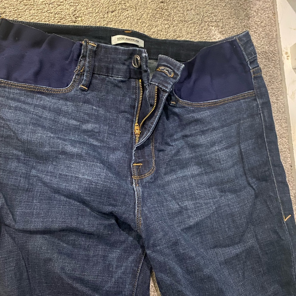 Good American  Good Mama Maternity Dark Blue Denim Jeans